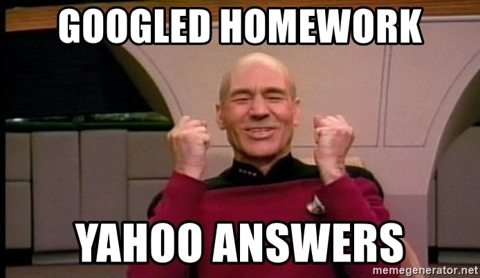 googled homework yahoo answers meme
